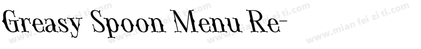 Greasy Spoon Menu Re字体转换